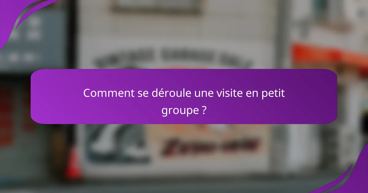Comment se déroule une visite en petit groupe ?
