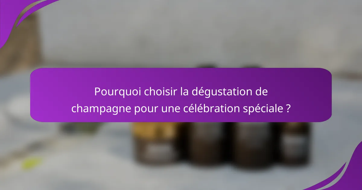Pourquoi choisir la dégustation de champagne pour une célébration spéciale ?