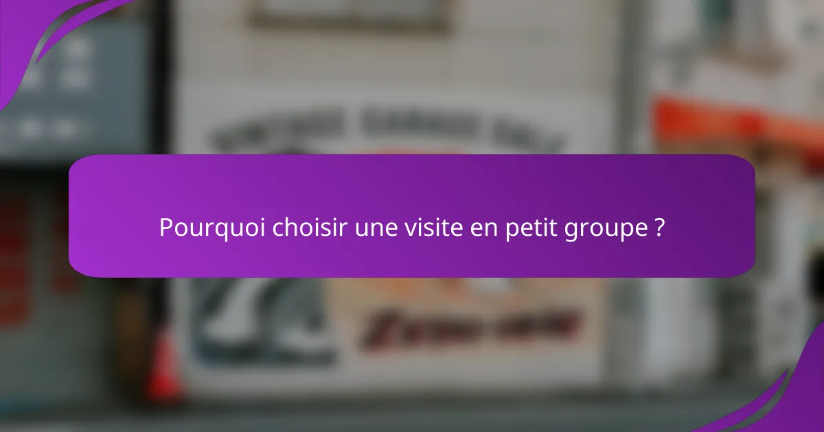 Pourquoi choisir une visite en petit groupe ?